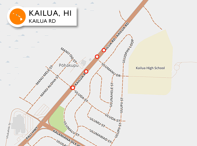 Accidents on one of the worst roads in Kailua HI