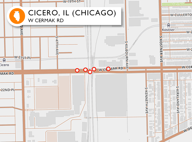 Accidents on one of the worst roads in Cicero, IL (Chicago)
