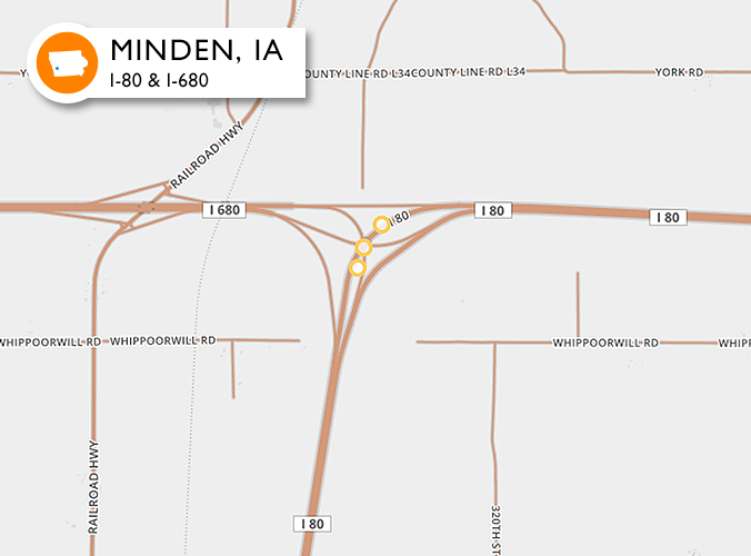 Accidents on one of the worst roads in Minden, IA