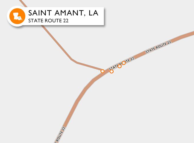 Accidents on one of the worst roads in Saint Amant, LA