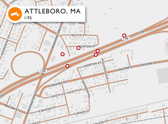 Accidents on one of the worst roads in Attleboro, MA