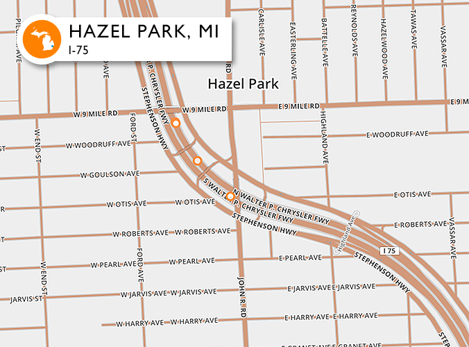 Accidents on one of the worst roads in Hazel Park, MI