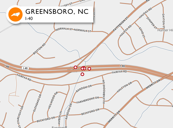 Accidents on one of the worst roads in Greensboro, NC