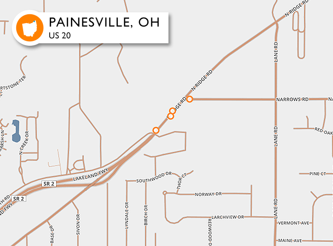 Accidents on one of the worst roads in Painesville, OH