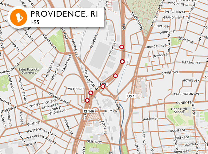 Accidents on one of the worst roads in Providence, RI
