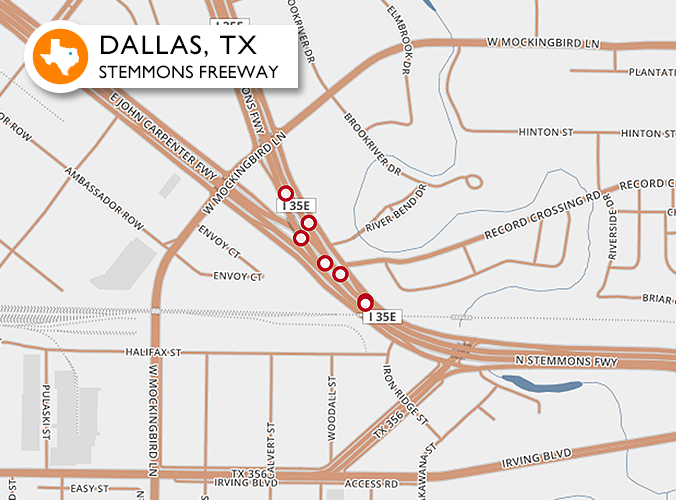 Accidents on one of the worst roads in Dallas, TX